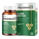 TrueBasics Lung Detox Supplements, 100% Natural Herbal Blends, Vitamin C, K2 and Magnesium, Lungs Cleaner for Detoxification and Immune Defence, Clinically Researched Ingredients, 30 Veg Tablets