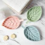 BARARIA Soap Dish,Leaf-Shaped Shower Soap Holder with Draining Tray,Fashionable Soap Dish for Shower