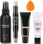 KA CAYLA Beauzy Vitalise Bottle Fixer, 2in1 3D Contour Stick Matte, Fixer Tube, Primer Tube with Puff (5 Items in the set)