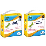 BON BON Premium Large Adult Diaper Disposable Tape Style (L- 39-59 INCH) Adult Diaper 20 PCS Multiple Tape Fastners Over Night Protection Ultra Leak Guard and Anti-Bacterial Absorbent Core (L Pack of 2)