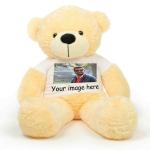 Hug N Feel Soft Toys Cream Polyester Teddy Bear Soft Toy - 3 feet