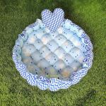 Motherhood Sky Blue Cotton Baby Tub Bed And Heart Shaped Pillow Bedding Set