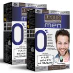 Aequo Organic Permanent Hair Color For Hair Beard & Moustache Men 4N Medium Brown 170ml (pack of 2)