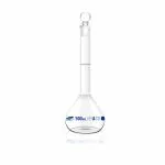 Omsons Glassware Volumetric Flask 100 ml | Neck Size 14/23 | NABL Certified | Class A | Low Exp. | Made of Borosilicate Glass 3.3 | Pack of 2