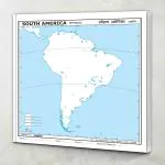 GO WOO SMALL - 100 SOUTH AMERICA PHYSICAL OUTLINE MAP FOR SCHOOL|Physical outline map of South America
