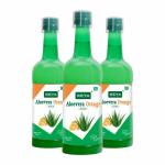 SEYA Aloevera Orange Flavour Juice, 800ml (Pack of 3) / No Added Sugar, Used for Skin Problems, Anti-Oxidants, Weight Management, Ayurvedic Immunity Booster, Good for Digestive Health