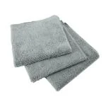 MOCKHE 340 GSM Microfiber Cloth for Car - Edgless & Dual Sided Microfiber Cloth - Lint & Streak Free Car Cleaning Cloth - Multipurpose Car Wash Cloth for Interior & Exterior - 3pc, 40x40 cm- Grey