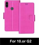 Sbms 10.Or G2 Pink Artificial Leather Shock Proof Flip Cover