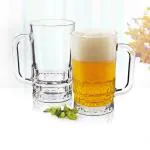 Treo by Milton Contemporary Solid Transparent Glass Mug Sets 335 ml Each (pack of 2)