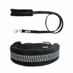THE DDS STORE Nylon Collar and Leash with Soft Fur , Pet Dog Soft Padded Nylon Dog Collar & Leash -2 Piece Set (XX-Large, Black)