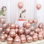 Hippity Hop Rubber Rose Gold Balloons Latex Chrome Inch For Birthday Decoration (Pack Of 20 Pcs)