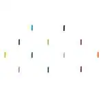 Comet Busters Long Line Velvet Multicolor Bindi (8 mm) (BIN1006) Pack of 1