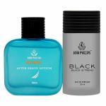 John Phillips AFTER SHAVE LOTION-BLACK | Long Lasting | Combo Eau de Parfum (50+50 ml )