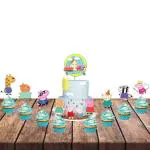 Festiko 9 Pcs Peppa Pig Theme Happy Birthday Cake Cupcake Toppers, Peppa Pig Theme 5th Birthday Supplies, Peppa Pig Theme Cake Decoration Supplies, Peppa Pig Party Decorations
