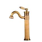 SANIKART Deck Mounted Gold Water Sink Faucet Marble Bathroom Body Basin Faucet Hot and Cold Water