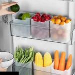 VALVIER fridge storage boxes multipurpose containers for storage Space-saving Refrigerator Side Door Organizer for fridge kitchen Fruits, Vegetables Storage Containers- transparent (pack of 6)