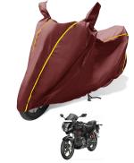 MOCKHE Waterproof Bike Cover Compatible with Hero Karizma R, Coated, Mirror Pocket, Belt Buckle Maroon