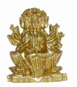 KALARAMBH Brass Lord Gayatri MATA Idol Murti Statue for Home Office Temple Mandir Pooja Puja Room Collectible Handicraft Art, Yellow, 3 x 0.5 x 3.5 Inch (L x W x H)