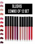 BLUSHIS Non Transfer Insta Beauty Waterproof Long-lasting Sensational Liquid Matte Lipstick Combo Pack Of 12 (Multicolor)