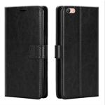 COVERBLACK Artificial Leather::Rubber Flip Cover Compatible model for Vivo Y55L -1603 - Black