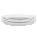 Jaycee Microwave Safe and Unbreakable White Round Plastic Dinner Plate (pack of 12)