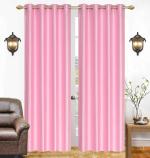 Modern Fab Baby Pink Polyester, Polyester Blend Designer Crush Plain Window Curtain - 4 X9 (Pack Of 2)