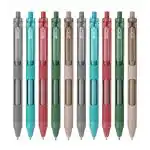 Flair Zoox F7 0.7mm Retractable Roller Gel Pen | Minimalistic Design Rubberised Body For Better Grip | Waterproof Ink For Smudge Free & Smooth Writing | Fitted With Jumbo Refill | Blue Ink, Pack of 10