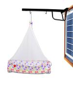 VParents Chunky Baby Cradle with Attached Bed and Mosquito net and Window Cradle Metal Hanger (Purple) 110736