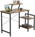 TEKAVO Office Computer Desk for Home Office with Storage Shelves & Monitor Riser