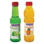 Manama Lime & Mint Mojito Syrup and Pineapple Crush, 250ml Each | Topping for Cakes, Pies and Shakes | Pack of 2