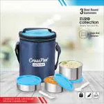 CrossPan Euro Stainless Steel Lunch Box / Tiffin Box for Office, School, College, Travel