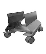 Implemental Light Weight Metal CPU Trolley(Black) /0.6 MM CPU Trolley Metal/CPU Trolley with Wheels/Computer Floor Stand Trolley with Castor Wheels Multiple use - Black