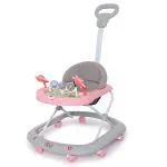 BeyBee FIRSTWALK Baby Walker 6 to 18 Months Babies|8 Wheels, Adjustable Height Light-Weight Parental Push Handle Kids Walker for Toddlers, Boy and Girl | Soft Thick Cushioned Seat. (Pink)