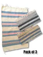La elite Handmade Cotton Rug Sitapur Durries Mat Pack of 3 Pieces Size 50 Cms x 80 Cms