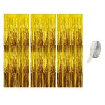 Hankley Gold Gold Foil Gold Curtain For Kids Birthday Decorations And Home Decorations 6ft X 3FT Pack of 3