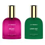 LA' FRENCH Belief & Look Out Perfume Combo For Men & Women -30ml + 30ml | Premium Luxury Long Lasting Fragrance Spray | Eau De Parfum | Ideal For Men & Women | Perfume For Men & Women | Pack Of 2