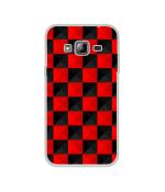 Casotec Red N Black Cubes Design Printed Silicon Soft TPU Back Case Cover for Samsung GALAXY J3