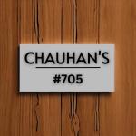 URBANITE CREATION Premium Greyish Acrylic Nameplate: Sophisticated Black Letters|Acrylic Customised/Personalized