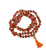 Feel Touch Mart Round Shape Sphatik Rudraksha Mala Jaap Original Certified Premium Natural Handmade Crystal Rudraksha Mala for Unisex & jaap
