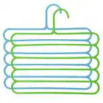 MAPPERZ 5 Layer Multipurpose Space Saving Hanger Multi-Layer Hangers for Clothes Shirts Wardrobe Ties Pants Wardrobe Organizer Plastic Hangers (Pack of 2)