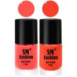 SM FASHION Long Lasting Nail Polish | Nail Paint Combo 7 ml Each) - Set of 2 Baby Pink-Light Orange