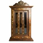 Naayaab Craft Sheesham Wood Key Holder, Hand Carved Wall Mount Key Holder for Home, Office & Living Room, Drawing Room - Square Design Handmade Wood Key Chain Hanger