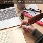 Pindia Vintage Antique Calligraphy Quill Ink Dip Pen With 5 Extra Nibs, Ink Bottle, Pen Nib Base