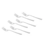 Mosaic Stainless Steel Dinner Fork Set for Noodles, Maggie, Fruits, Chaumin, Small Fork Set (Length 16.5cm, 1.5mm, Set of 6)