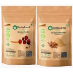 HerbsLand 100% Natural Beetroot (SuperFood) (Beta Vulgaris) and Sandalwood (Chandan) Powder For Face & Skin Care (100gm Each)