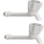 BATHFAX M-01003 Premium PVC Long body Bib Cock/Water Taps for Kitchen, Bathroom, Wash Basins, PVC Taps Faucet for Hot and Cold Water - (1/2