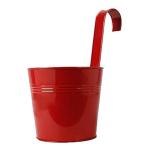 Trustbasket Red Plain Round Railing Planters, Pots (1)