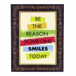 Hawai Motivational Quote Be the Reason Someone Smiles Today Photo with Synthetic Wood Frame for Home, Office, Café and Restaurant Décor | Size- 36x26x2cm | SFDI00619_BLK