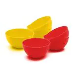 Jaycee Microwave Safe And BPA Free Yellow And Red Plastic Bowl - 300 Ml (Pack Of 6)