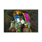 SHASWAT ART Beautiful Modern Art Radhe Krishna Wall Painting with Sparkle Coated Lami 24x36 (Without Frame)
